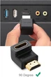 Адаптер переходник угловой HDMI-HDMI UGREEN HD112 HDMI 4K Adapter Male to Female (90°, 4K@60, HDMI 2.0). Black - изображение 2