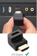 Адаптер перехідник кутовий HDMI-HDMI UGREEN HD112 HDMI 4K Adapter Male to Female (270°, 4K @ 60, HDMI 2.0). Black - зображення 3