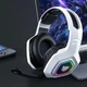 Геймерські ігрові Bluetooth навушники Onikuma B100 з висувним мікрофоном та LED підсвічуванням White - зображення 5