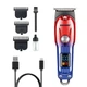 Машинка для стрижки волос Geemy GM-8036 LED-дисплей аккумуляторная 3 насадки Red-Blue (3_05684) - изображение 2