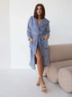 Халат женский махровый теплый с капюшоном зимний BARWA garments 0227/1 2XL Серо-голубой (2110002275998) - изображение 1