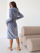 Халат женский махровый теплый с капюшоном зимний BARWA garments 0227/1 2XL Серо-голубой (2110002275998) - изображение 2