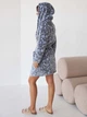 Халат женский махровый теплый с капюшоном зимний BARWA garments 0227 XL Котик на сером (2110002274373) - изображение 2
