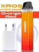Pod система электронная сигарета Vaporesso XROS Mini Kit Orange Red под подик электронка перезаправляемая многоразовая вапорессо искрос мини вейп стартовый набор для вейпинга с картриджем 2 мл corex + зарядный блок ACG - изображение 1