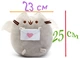 М'яка іграшка Пушин кет Pusheen cat великий 23х25 см з Листом в лапках Сірий n-11281 - зображення 2