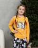 Піжама на дівчинку підлітка - штани в сніжинки - Family look мама/дочка Nicoletta 95234k 150-157 см Жовтий - изображение 2