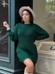Вязаное платье мини изумрудного цвета 30232 One Size - изображение 2