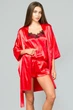 Домашний женский комплект Ghazel (шортики+майка+халат) 54 красный (17111-09) - изображение 1
