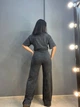 Женский костюм Coast Moda 4232 вареный тай-дай брюки палаццо с футболкой оверсайз сердце S графит - изображение 4