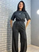 Женский костюм Coast Moda 4232 вареный тай-дай брюки палаццо с футболкой оверсайз сердце S графит - изображение 8