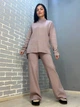 Костюм женский De Red 77029 брюки вязкие со свитером оверсайз пуговицы one size пудра - изображение 7