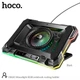 Охлаждающая подставка для ноутбука Hoco DH20 (2USB, 14"-19", 2200 об/мин., 7 углов наклона, RGB подсветка, 10 режимов, держатель для телефона) - Черный - изображение 2
