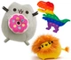 Набор Мягкая игрушка Pusheen cat Кот c пончиком 15х12см Пушин Кэт Лев 10х7см и подарок Pop It Динозавр v-12409 - изображение 1