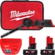 Ленточная шлифмашина Milwaukee M12 FBFL13-402В 13 мм (+ зарядное устройство, 2 аккумулятора, сумка для инструментов) (4933480961) - изображение 1