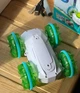 Трюковая машинка перевертыш на радиоуправлении Remote control car 1841-2 LED USB Зеленая - изображение 9