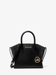 Жіноча сумка Michael Kors Avril Small Logo and Leather Satchel (чорна) - зображення 1
