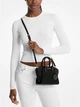 Жіноча сумка Michael Kors Avril Small Logo and Leather Satchel (чорна) - зображення 3
