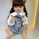 Большая виниловая кукла-ПУПС ручной работы с косичками Reborn 33 Baby Doll с настоящими волосами и живыми глазами - изображение 3