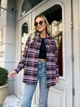 Fashions • Жіноча сорочка в клітку Daffy Fashions 42-44 фіолетовий (2147-бу) - зображення 3