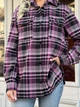 Fashions • Жіноча сорочка в клітку Daffy Fashions 42-44 фіолетовий (2147-бу) - зображення 5