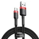 Кабель Baseus Cafule Type-C - USB 2м (3A) тканинний для зарядки і передачі даних Black-Red (CATKLF-CG1) - зображення 1