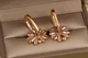 Сережки Xuping Jewelry Жоржина зі зйомними квітками 3 см золотисті - зображення 2