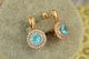 Серьги Xuping Jewelry Мечта с голубым камнем 1,9 см золотистые - изображение 2