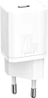 Блок питания Быстрая зарядка Сетевое Зарядное Устройство Baseus Super Si Quick Charger 1C 20W/Simple Wisdom Data Cable Type-C to iP 1m White - изображение 3