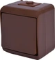 Выключатель 1-клавишный проходной наружный IP54 коричневий [4668042] VHE-3-KR ETI - изображение 1