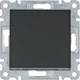 Одноклавишный универсальный выключатель черный (без рамки) Hager Lumina (WL0023) - изображение 1