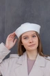 Панама матроса с шерсти D.Hats молочного цвета с разрезом - изображение 2