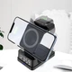 Беспроводная зарядная станция TheGeneral 3 в 1 FlashCharge 15 Вт Fast Charger Черная (40051219-01) - изображение 6