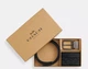 COACH набір ремінь+картхолдер Boxed Card Case and Belt Set In Signature Canvas Black - зображення 4