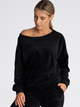 Bluza damska bez kaptura welurowa Figl M968 S/M Czarna (5902982021446) - obraz 4