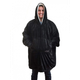 Плед толстовка двухсторонняя халат с капюшоном и рукавами флисовый Huggle Hoodie Blanket 3-в-1 Унисекс Черный One Size (D-2019091998) - изображение 3