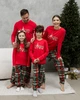 Подростковая новогодняя пижама для девочки Love- Family look для семьи красная 128-134 - изображение 2