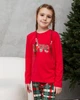 Подростковая новогодняя пижама для девочки Love- Family look для семьи красная 128-134 - изображение 5