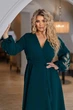Платье женское на запах миди длина с вышивкой на рукаве зеленый 52-54 TV 37507 - изображение 2