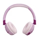 Беспроводные наушники накладные для детей JBL JR320BT Purple (JBLJR320BTPUR), закрытые, 50 часов автономной работы, 500 мАч, Bluetooth 5.3, микрофон, Type C, складывающиеся, фиолетовые - изображение 2