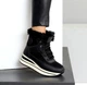 Жіночі чорні зимові хайтопи-кросівки на штучному хутрі, високі на шнурівці та блискавці, стильні зимові кросівки Viki р. 37 (23.5 см) 001045 - зображення 4