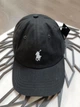 Кепка Бейсболка Мужская Женская Polo Ralph Lauren с тканевым ремешком черная с белым лого - изображение 2
