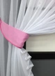 Кухонные шторки VR-Textil № 076к "Дуэт" с подвязками розовый с белым 280х170 см (52-1023) - изображение 4