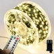 Гірлянда нитка "Роса" 200м з пультом, на котушці, 2000 LED, 220В (адаптер 31В), зелений провід, 8 режимів - зображення 1