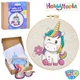 Набор для вышивания Hobbytopia DYEK1021 Единорожка, пяльце, игла, нити, в коробке - изображение 1