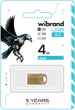 Флеш память USB Wibrand Hawk 4GB USB 2.0 Gold (WI2.0/HA4M1G) - изображение 2