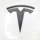 Эмблема логотип Tesla Model 3 задняя (чёрный, матовый) 8,1*7,7 см - изображение 1