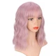 Парик AISI волнистые волосы с челкой 35 см розовый WS751 pink - изображение 1