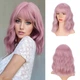 Парик AISI волнистые волосы с челкой 35 см розовый WS751 pink - изображение 3