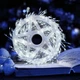 Світлодіодна гірлянда мішура "Роса", 30м, 900 LED, від мережі 220V, прозорий провід, Білий - зображення 4