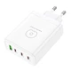 Мережевий зарядний пристрій WUW-C158 1USB 3Type-C + USB A PD100W white (WUW-C158) - изображение 2